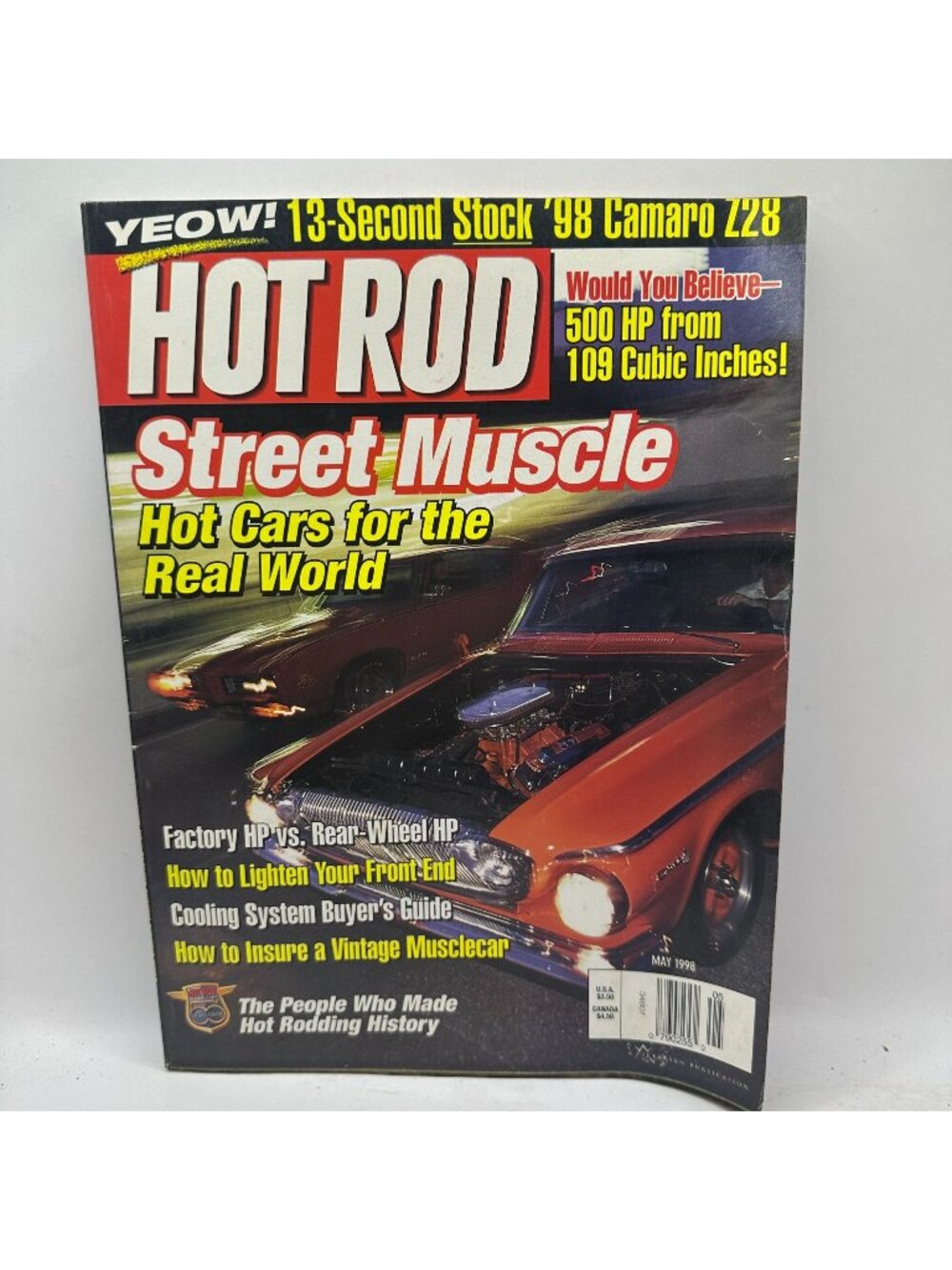 Hot Rod Magazine May 1998 Street Muscle Classic Cars Collectors Issue Pre-Owned